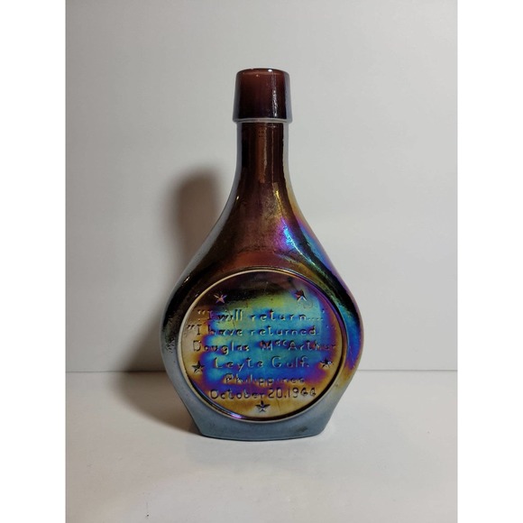 Wheaton Vintage General Douglas MacArthur Carnival Glass Decanter/bottle - Picture 4 of 4